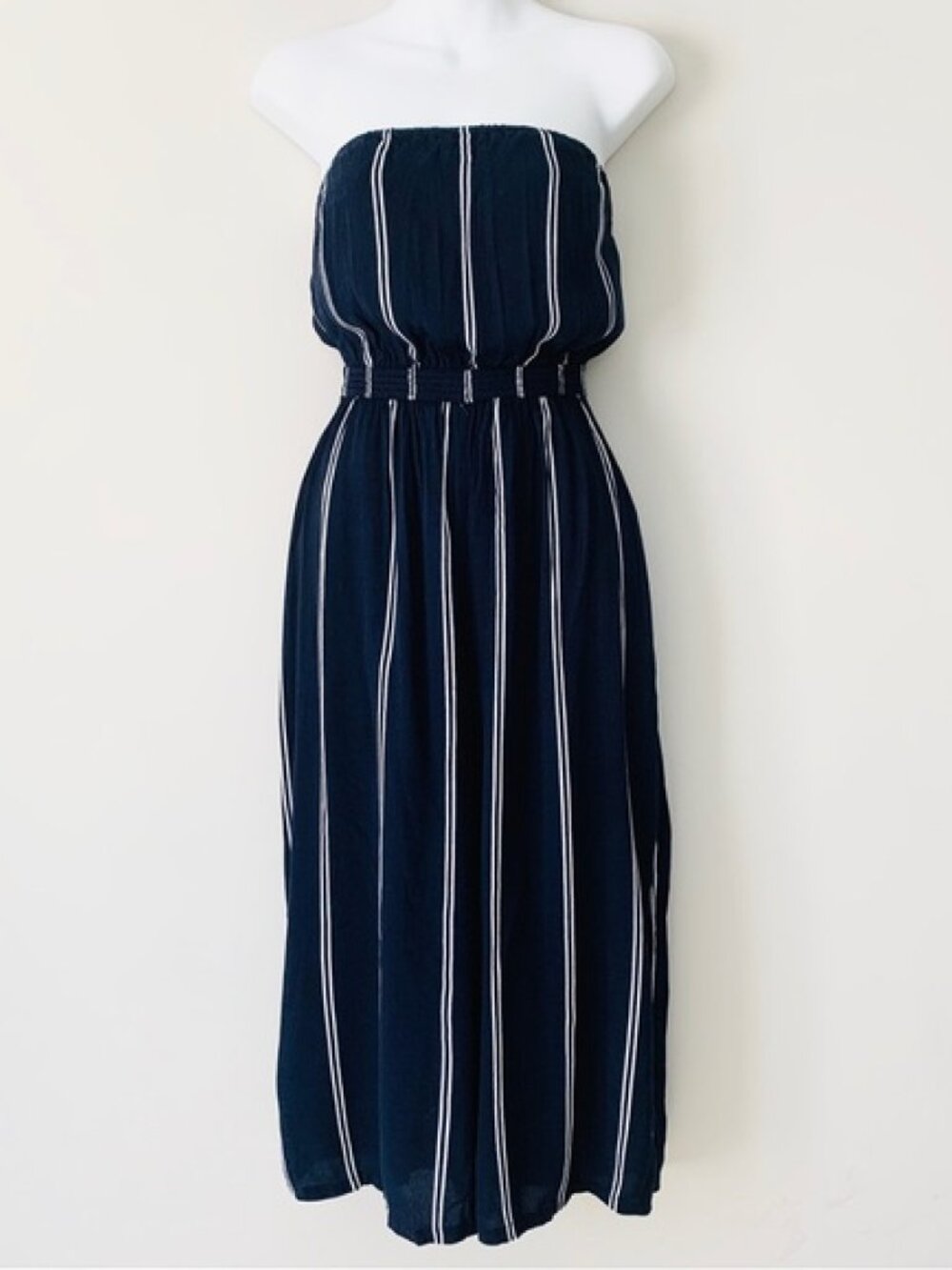 URBAN OUTFITTERS NAVY/WHITE STRIPE JUMPSUIT